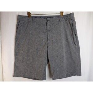 PGA Tour Chino Golf Shorts Mens Performance Gray Print Flat Front Size 40